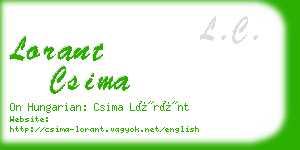 lorant csima business card